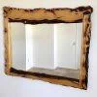 آینه دراور روستیک چوب گردو منبت و ساده